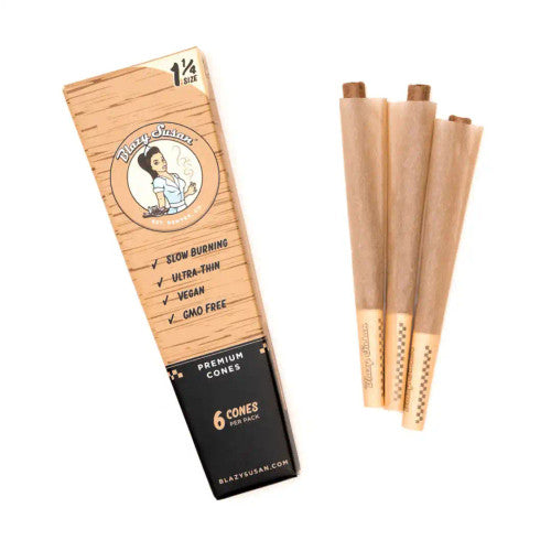 BLAZY SUSAN CONES & PAPER UNBLEACHED CONES 1 1/4 6PK