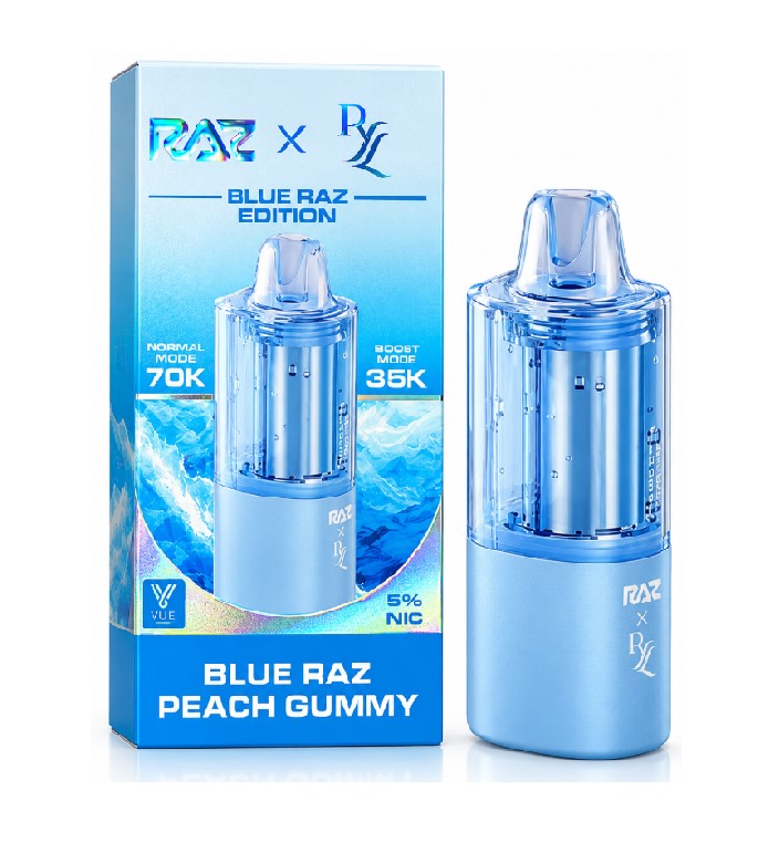 RAZ X BLUE RAZZ EDTN BLUE POD RAZZ PEACH GUMMY 70K