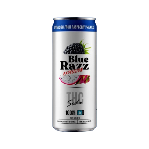 STICKY GREEN THC DRGON RASPBRY BLUE RAZ EXPLSIN SODA 100MG