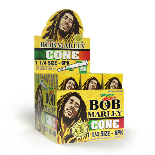 BOB MARLEY PRE ROLLED CONE 1 14 SIZE  6PK 33PK DISPLAY