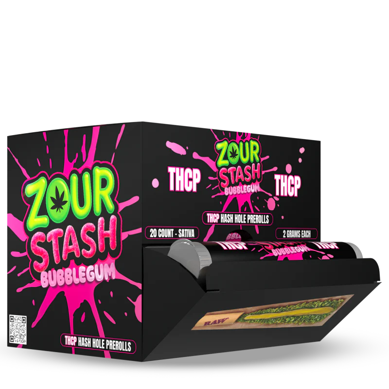 ZOUR STASH THCP HASH HOLES PROLL GRAPE BUBBLEGUM STV 2GM