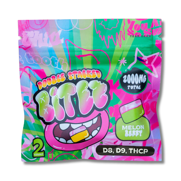 DOUBLE STACKED BITES D9 MELON BERRY X RASPBERRY PEACH GUMY 2000MG