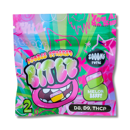 DOUBLE STACKED BITES D9 MELON BERRY X RASPBERRY PEACH GUMY 2000MG