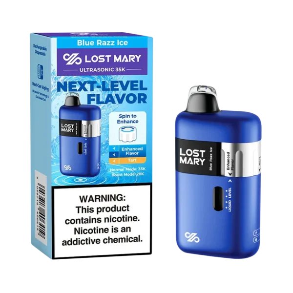LOST MARY ULTRASONIC 35K|LOST MARY ULTRASONIC BLUE RAZZ ICE 35K|5056716406419|Pack of 5