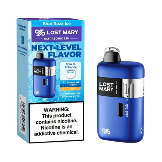 LOST MARY ULTRASONIC 35K|LOST MARY ULTRASONIC BLUE RAZZ ICE 35K|5056716406419|Pack of 5