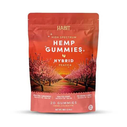HABIT D9 HIGH SPECTRUM GUMY PEACH HYBRID 20MG