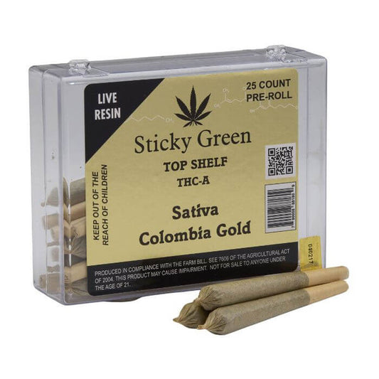 STICKY GREEN TOP SHELF PROLL SAT CLMBIA GOLD