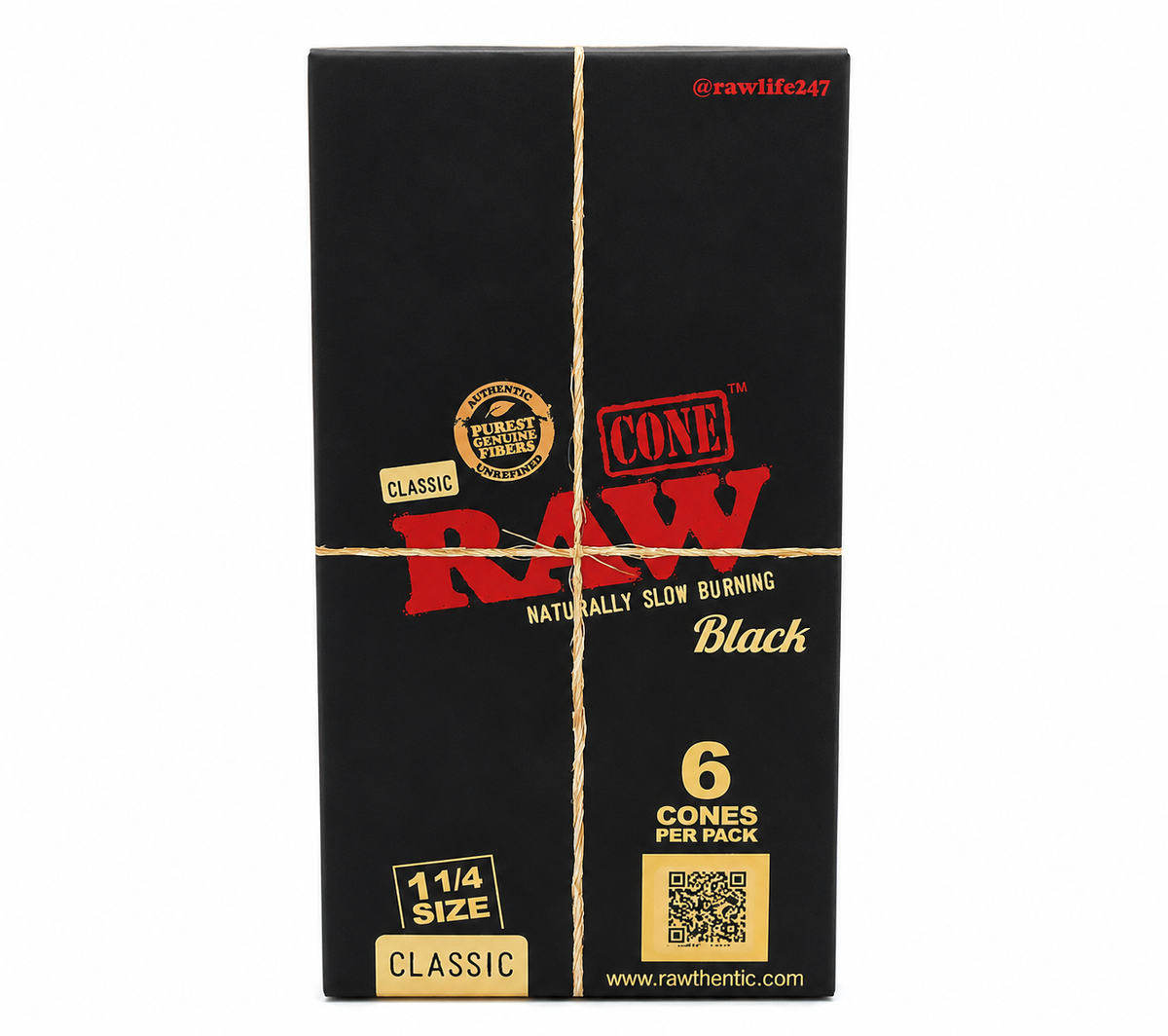 RAW BLACK 1 1/4 RIANGLE CONES 6PK