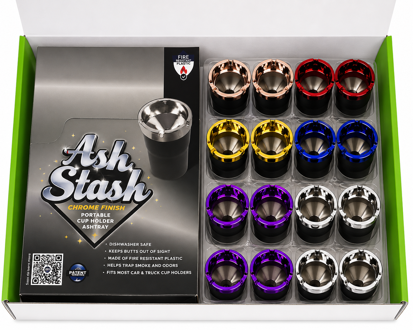 ASH STASH BUTT CHROME FINISH BUCKETS 12CT