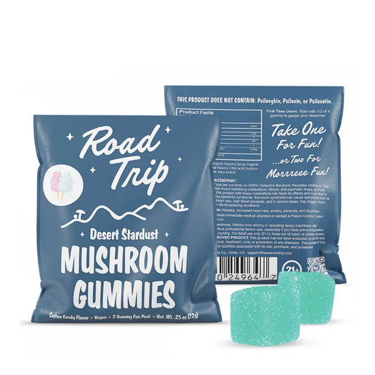 ROAD TRIP MUSHROOM GUMY COTTON CANDY 7.2GM|721750306128|Pack Of|10