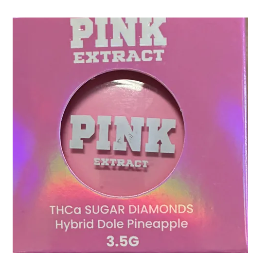 PINK EXTRACT THC SUGAR DIAMONDS DOLE PINAPPLE HYBRD 3.5G
