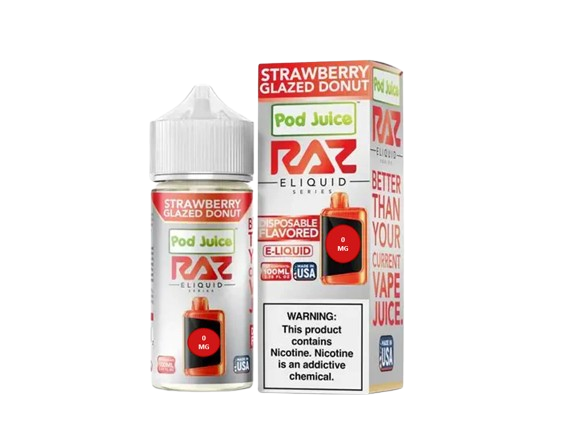 POD JUICE X RAZ STRAWBERRY GLAZED DONUT 0MG 100ML