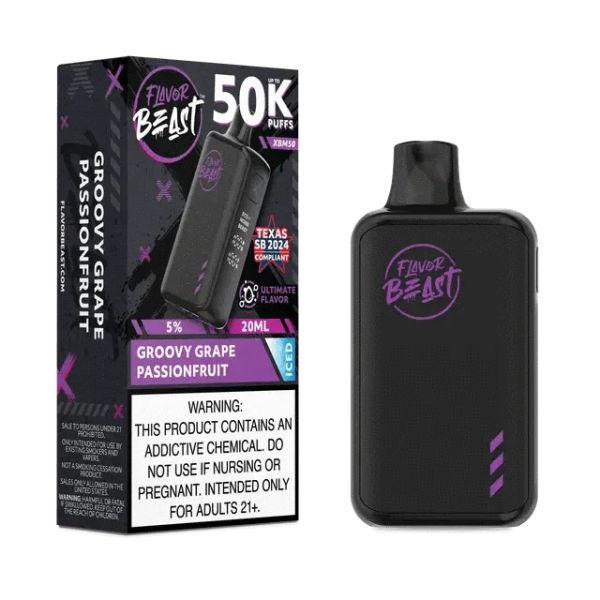 FLAVOR BEAST 50K|FLAVOR BEAST XBM50 GROOVY GRAPE PSNFRUT ICE 50K|827152238538|Pack of 5