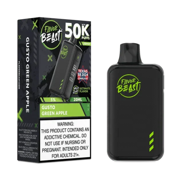 FLAVOR BEAST 50K|FLAVOR BEAST XBM50 GUSTO GREEN APPLE 50K|827152238521|Pack of 5