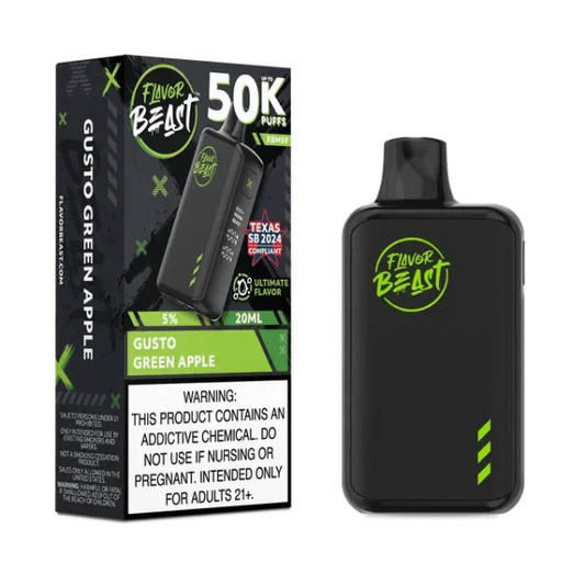 FLAVOR BEAST 50K|FLAVOR BEAST XBM50 GUSTO GREEN APPLE 50K|827152238521|Pack of 5
