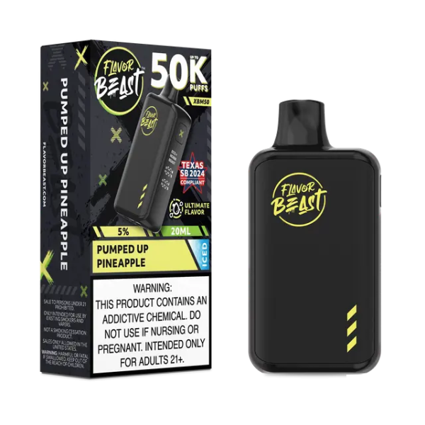 FLAVOR BEAST 50K|FLAVOR BEAST XBM50 PUMPED UP PNAPL ICE 50K|827152238545|Pack of 5