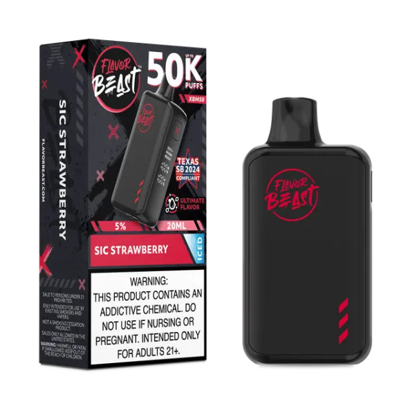 FLAVOR BEAST 50K|FLAVOR BEAST XBM50 SIC STRAWBERRY ICE 50K|827152238514|Pack of 5