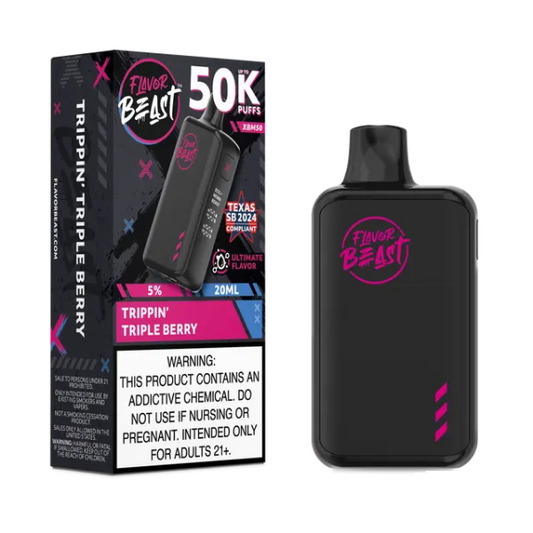 FLAVOR BEAST 50K|FLAVOR BEAST XBM50 TRIPPIN TRIPLE BERRY 50K|827152238491|Pack of 5