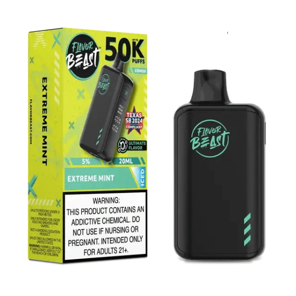 FLAVOR BEAST 50K|FLAVOR BEAST XBM50 EXTREME MINT 50K|827152235926|Pack of 5