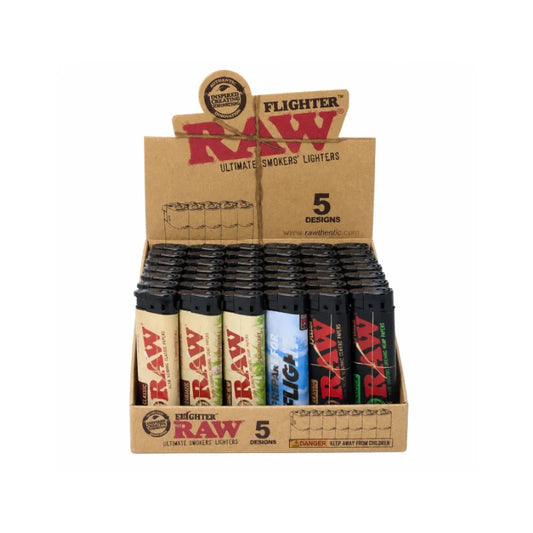 RAW FLIGHTER 5 DESIGNS SMOKER'S LIGHTERS 30CT