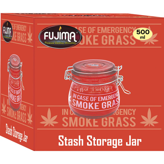 FUJIMA STASH STORAGE GLASS JAR RED 500ML 1CT