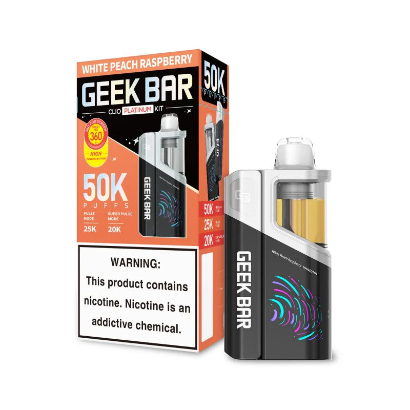GEEK BAR CLIO PLATINUM KIT WHITE PEACH RASBERRY 50K
