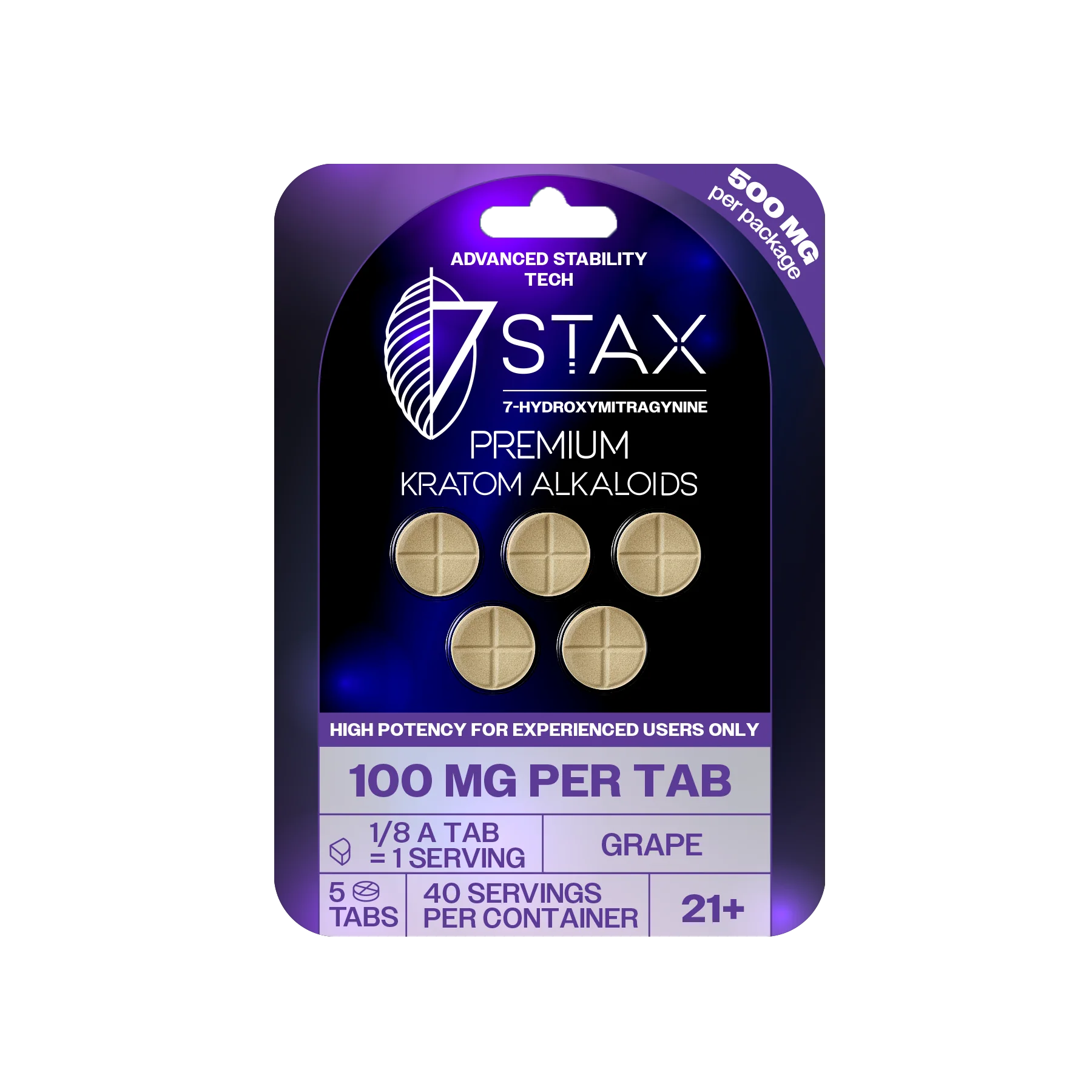 7STAX 7 HYDROXY GRAPE 500MG 5CT