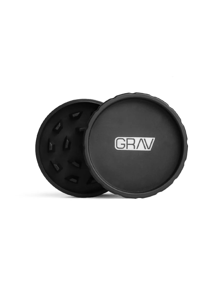 GRAV HEMP PLASTIC 2PIECE GRINDER BLACK