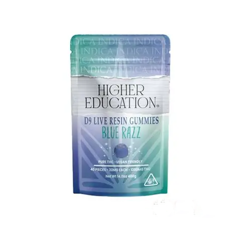 HIGHER EDUCATION D9 LR THC GUMY BLUE RAZZ 30MG