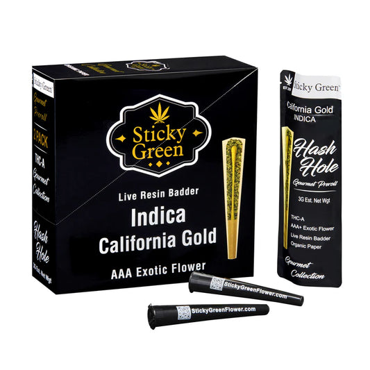 STICKY GREEN HASH HOLE GOURMET PROLL INDICA CALIFORNIA GOLD 3GM