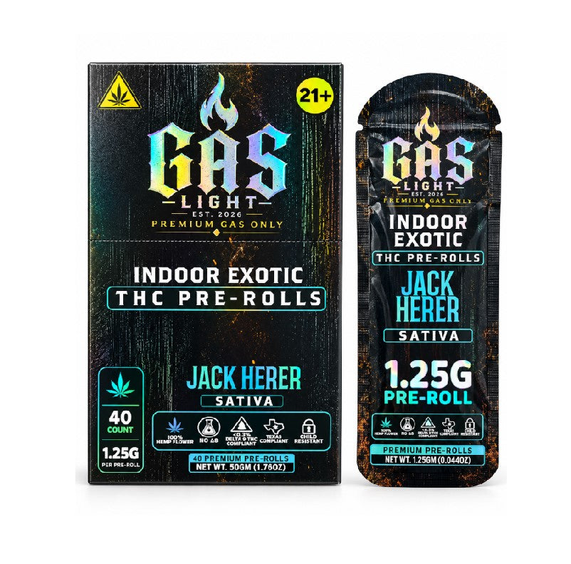 GAS LIGHT EXOTIC THC PROLL JACK HERER STVA 1.25GM 40CT