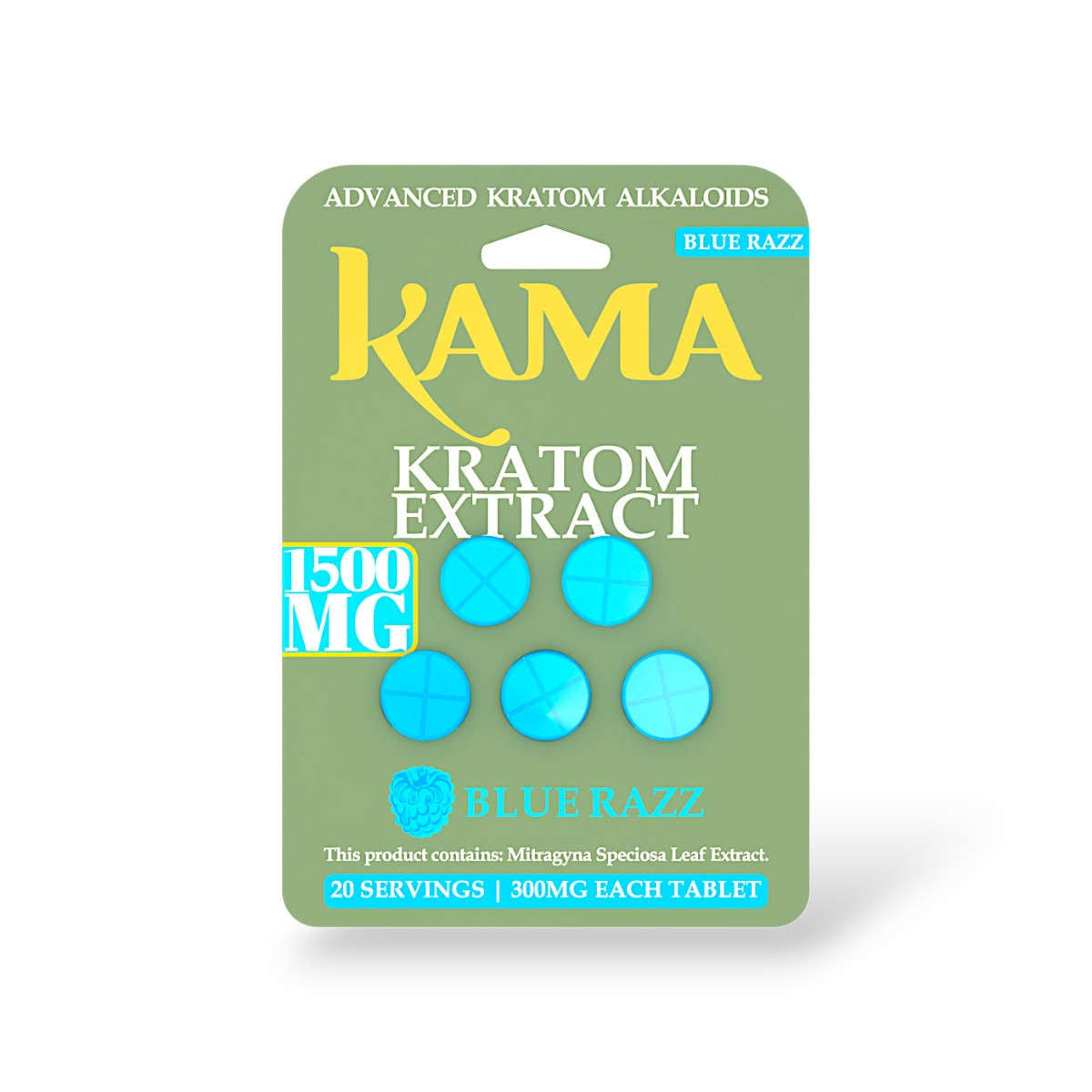 KAMA KRATOM EXTRACT BLUE RAZZ 1500MG 5CT