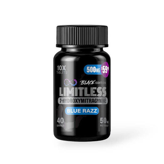 LIMITLESS BLK EDT 7 HYDROXY BLUE RAZZ 50MG 10CT