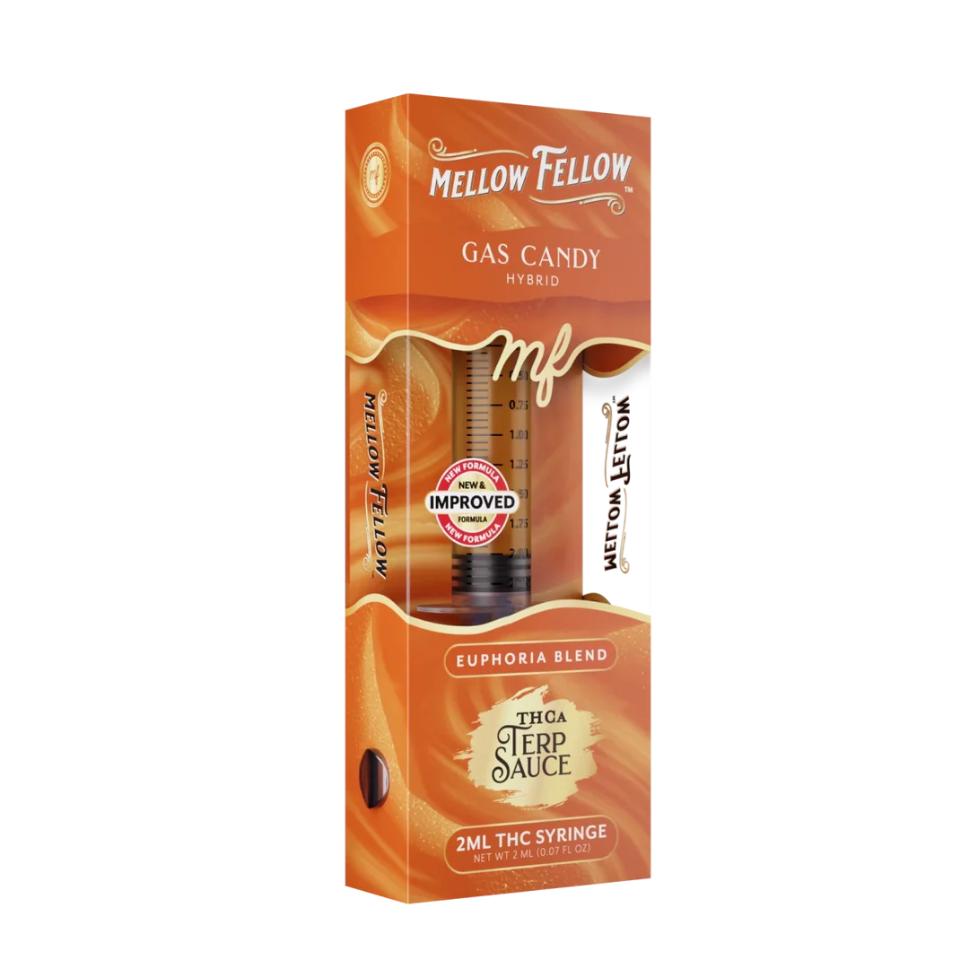 MELLOW FELLOW THCP-THCA TERP SAUCE GAS CANDY SYRINGE HYBD 2ML