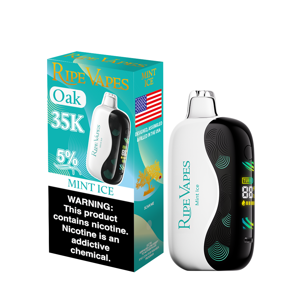RIPE VAPES OAK 35K|RIPE VAPES OAK MINT ICE 35K|735380340063|Pack of 5