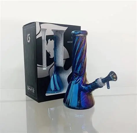 GLASS HOUSE TWISTED MINI BEAKER BLUE