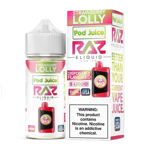 POD JUICE X RAZ STRAWBERRY LOLLY 3MG 100ML