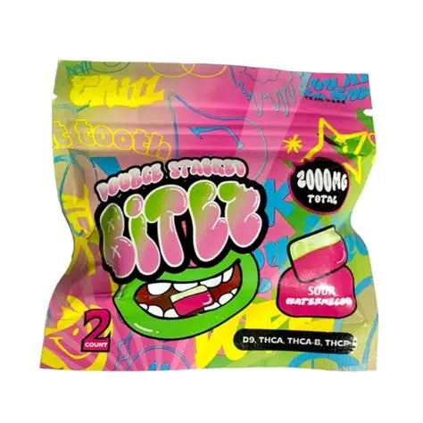 DOUBLE STACKED BITES D9 SOUR WATERMELON/ SOUR BLUE RASPBERRY GUMY 2000MG