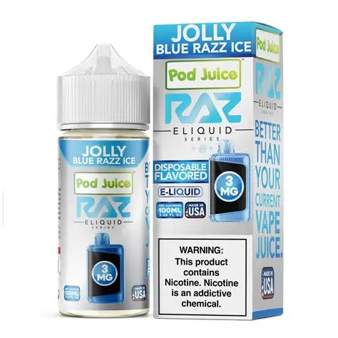 POD JUICE X RAZ  JOLLY BLUE RAZZ ICE 3MG 100ML