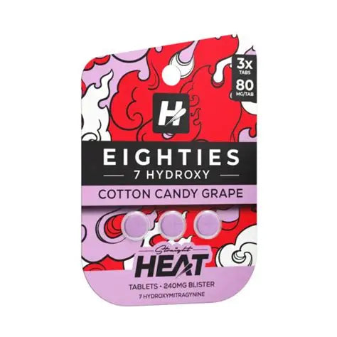 HEAT EIGHTIES 7HYDROXY PSEUDO COTTON CANDY GRAPE 3CT 80MG