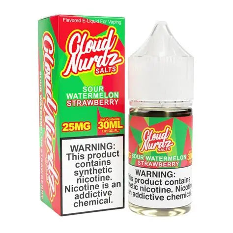 CLOUD NURDZ TFN NIC SALT SOUR WTRMLN STRWBRY 25MG 30ML