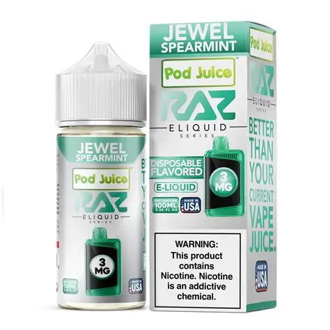 POD JUICE X RAZ  JEWEL SPEARMINT 3MG 100ML