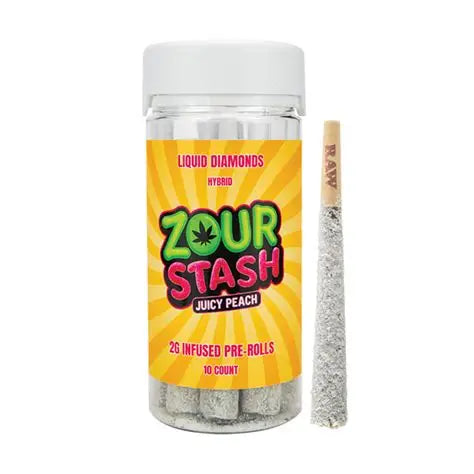 ZOUR STASH THCA DIAMND JUICY PEACH HYBD 2GM PROLL 10CT