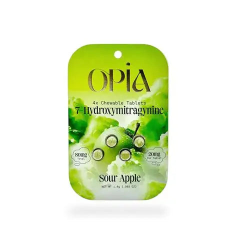 OPIA 7 HYDROXYMITGRAGYNINE TABLETS SOUR APPLE 4CT 80MG