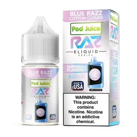 POD JUICE X RAZ BLUE RAZZ COTTON CLOUDS 35MG 30ML