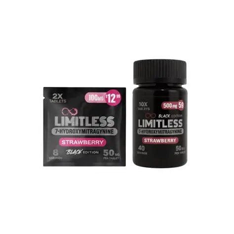 LIMITLESS BLK EDT 7 HYDROXY STRAWBERRY 50MG 10CT