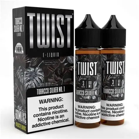 TWIST E LIQUID X 2 TOBACCO SILVER NO 1 60ML 3MG