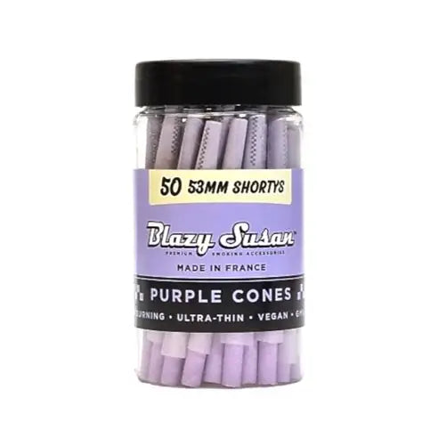 BLAZY SUSAN CONES PURPLE SHORTYS CONES 53MM 50CT