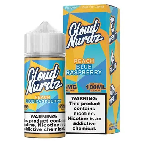 CLOUD NURDZ PEACH BLUE RASPBERRY 0MG 100ML