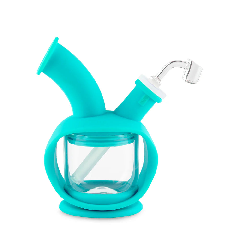 OOZE KETTLE SILICONE GLASS WATERPIPE TEAL